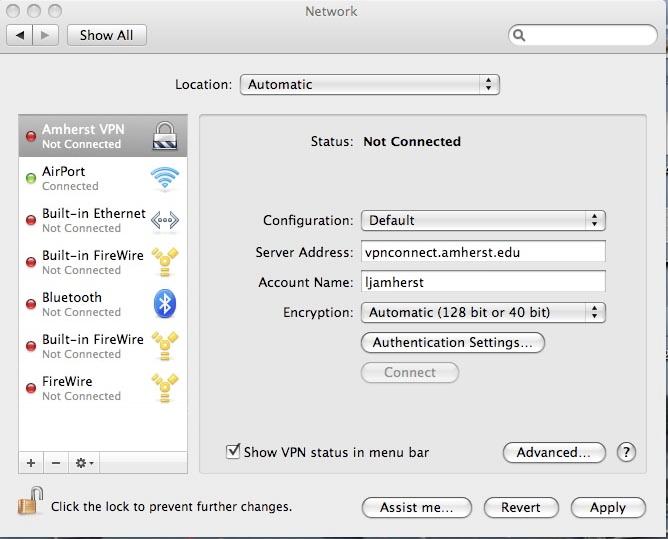 setup a vpn connection for a mac